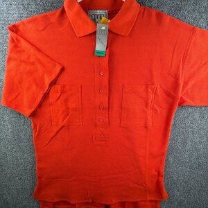 VTG NOS Como Sport USA Made Polo Shirt Short Sleeve Half Button Up W/ Pockets